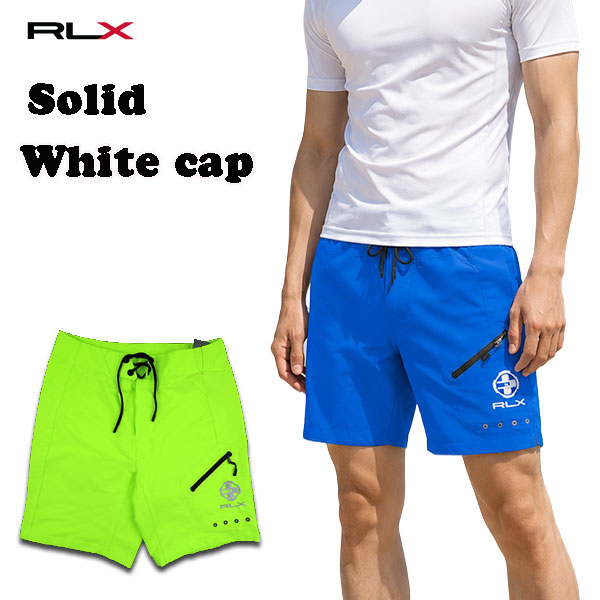 ラルフローレン メンズ 水着 RLX サーフパンツ Solid White Cap ブランド サーフトランクス セール
