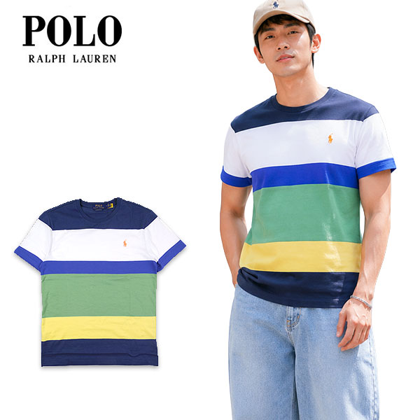 ラルフローレン Tシャツ メンズ 半袖 ボーダー Custom Slim Fit