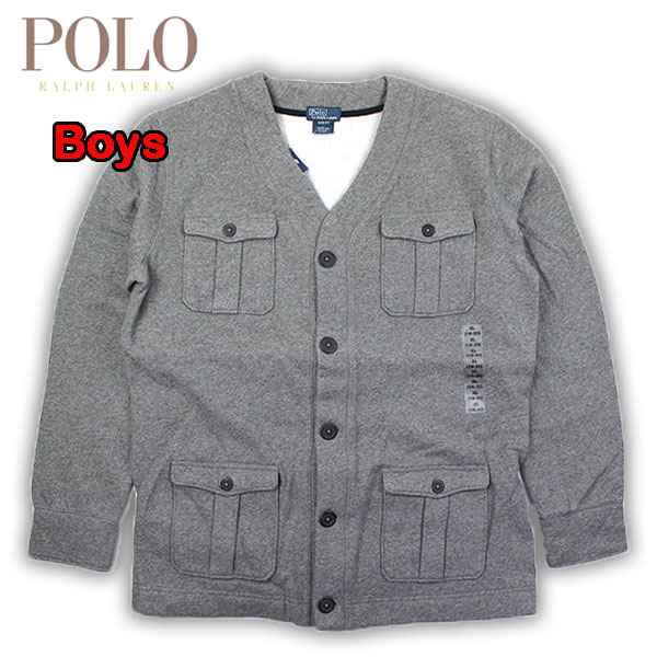 ラルフローレン カーディガン スウェット ボーイズ RALPH LAUREN メンズ対応 裏起毛 ミリタリー セール