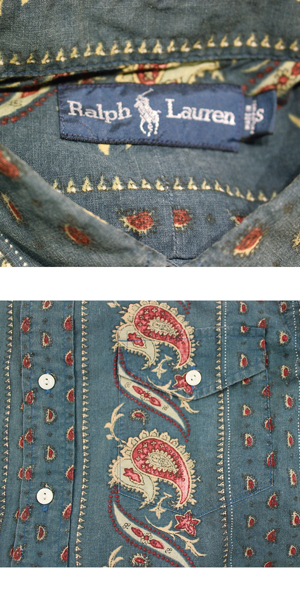 ラルフローレン シャツ ペイズリー 総柄