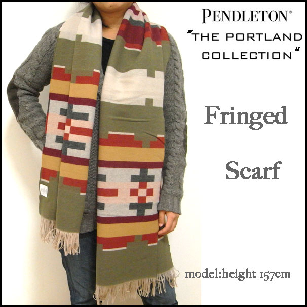Pendleton /THE Portland Collection/ペンドルトン/ポートランド　コレクション/マルチ/ウール　フリンジ　マフラー/ストール