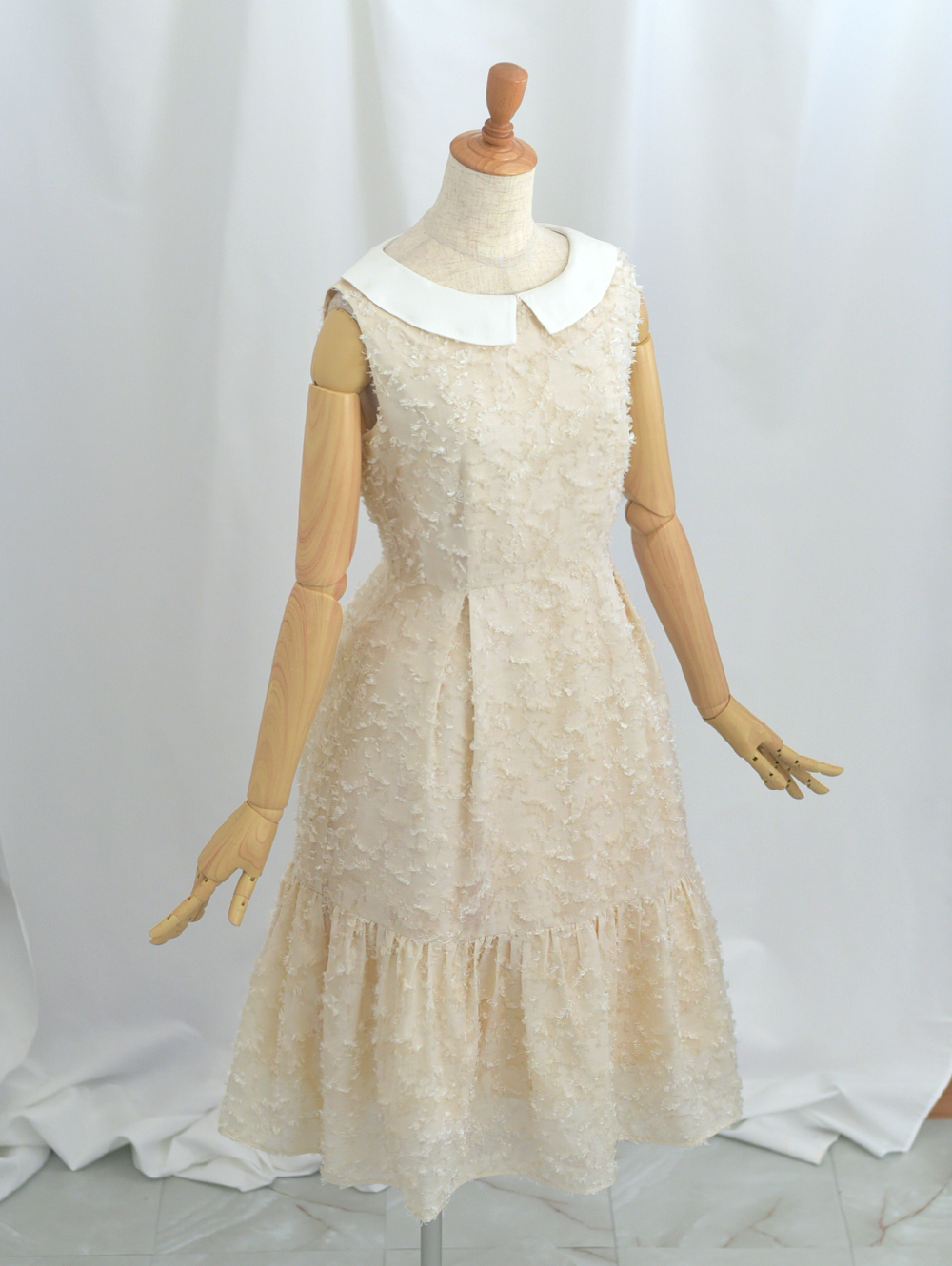 プランタン ワンピース】01-a24 お色展開：ホワイト,グリーン