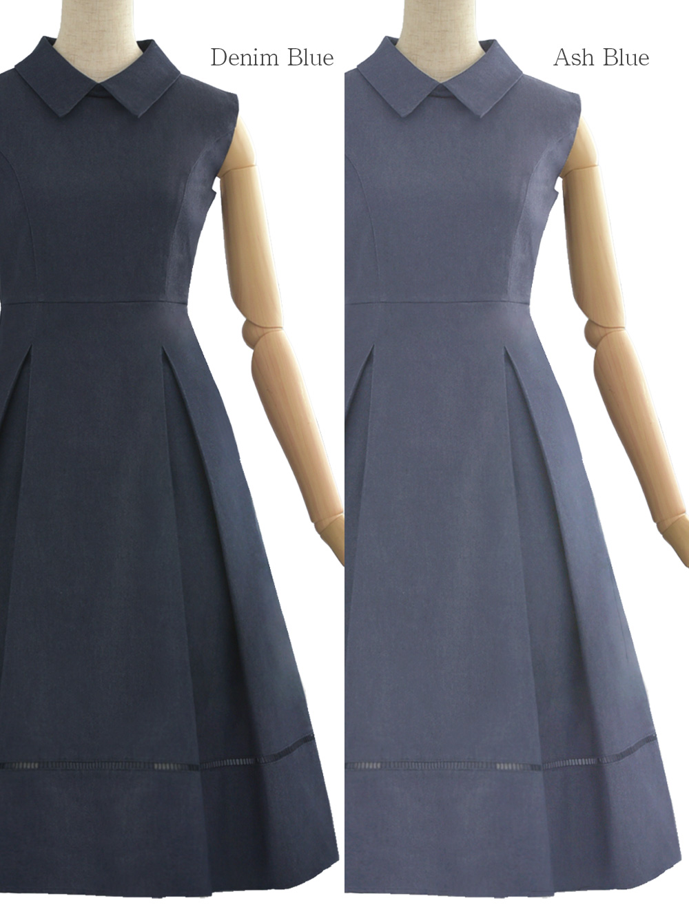 デニム ワンピース ラフィネ】03-a24 お色展開：ブルー ／ サイズ展開