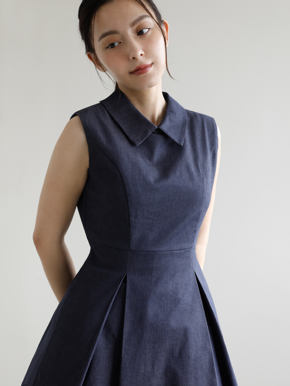 デニム ワンピース ラフィネ】03-a24 お色展開：ブルー ／ サイズ展開