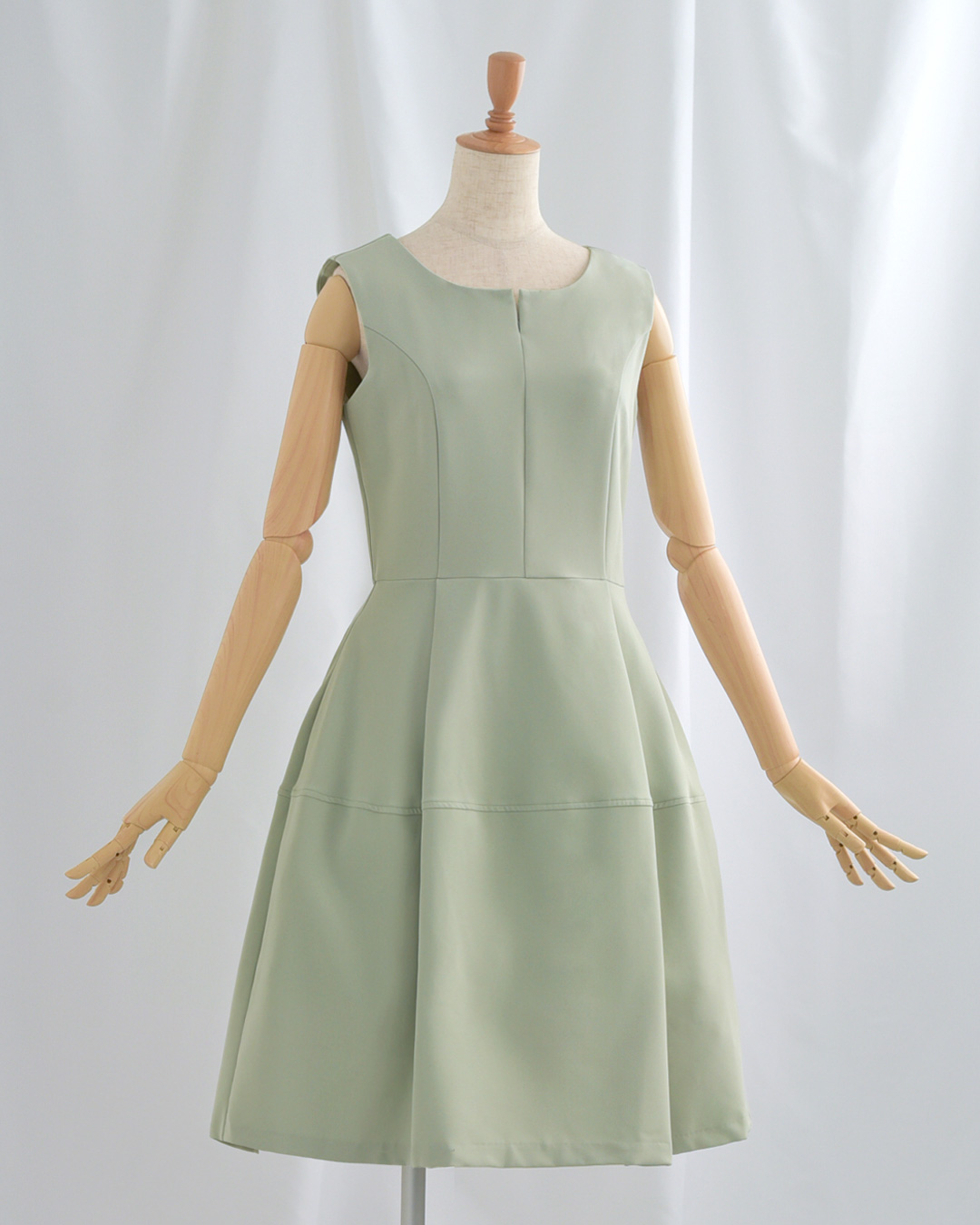 キレイ ワンピ ソフィア】お色展開：グリーン,ピンク,ベージュ