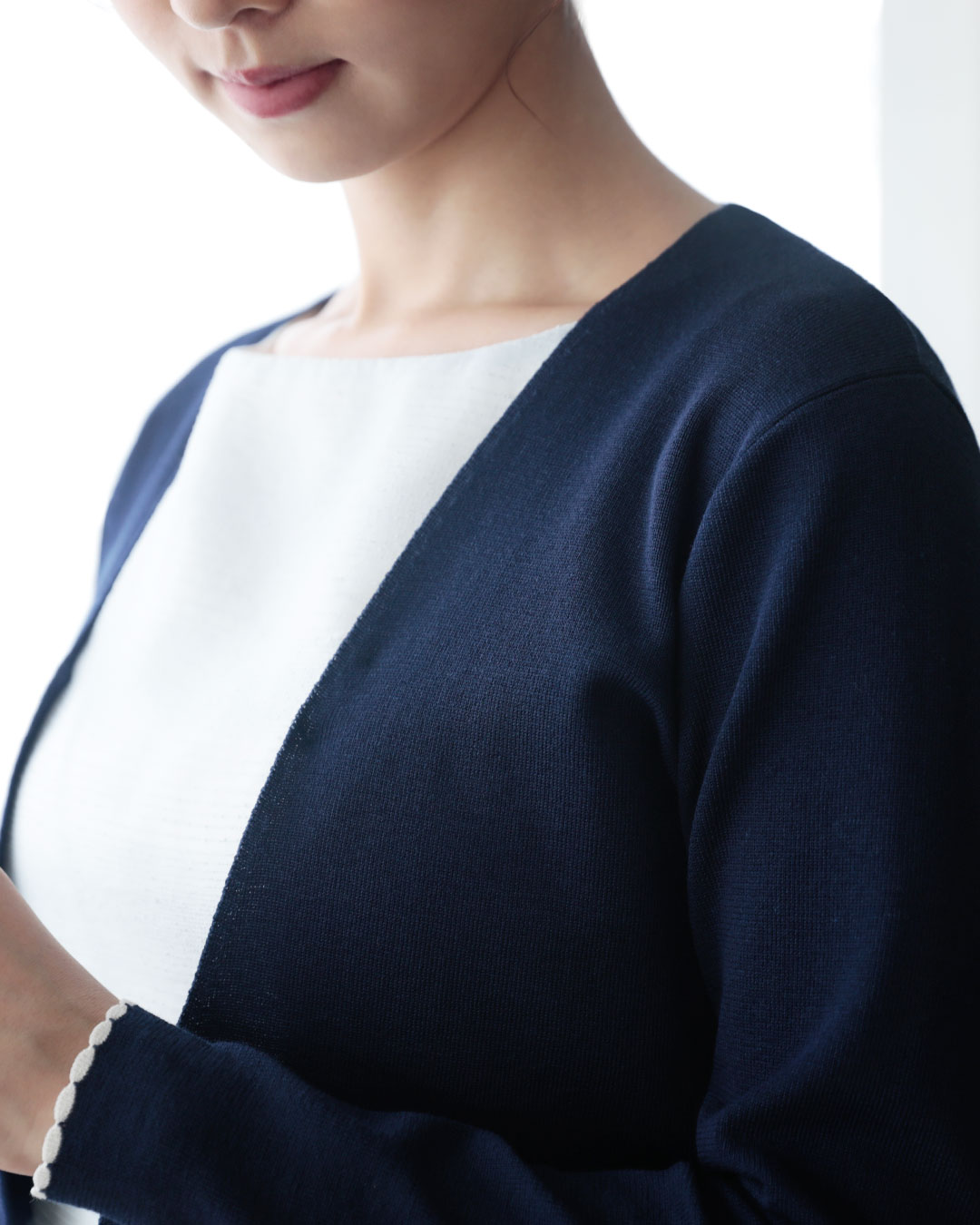 スカラップ カーディガン ジョイフル［UVケア］】1004 お色展開