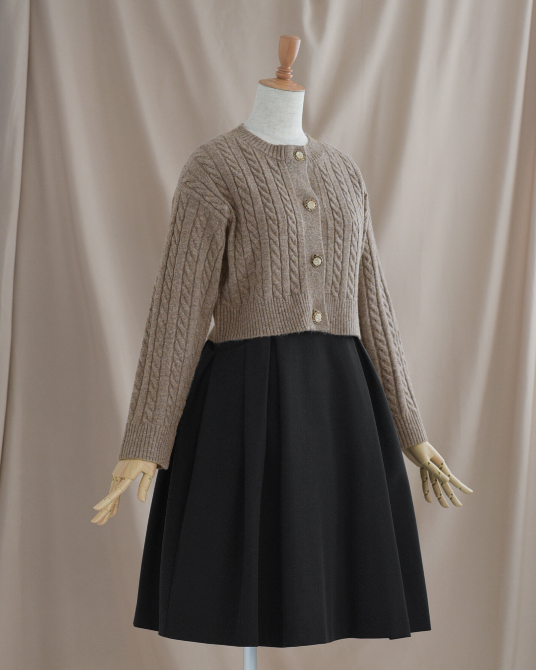 ふわもち ］やわらか カーディガン】 お色展開：ホワイト,ブラウン