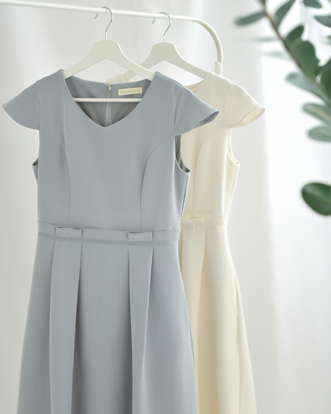 タック ワンピース エタニティ】お色展開：ベージュ,ブルー ／ サイズ