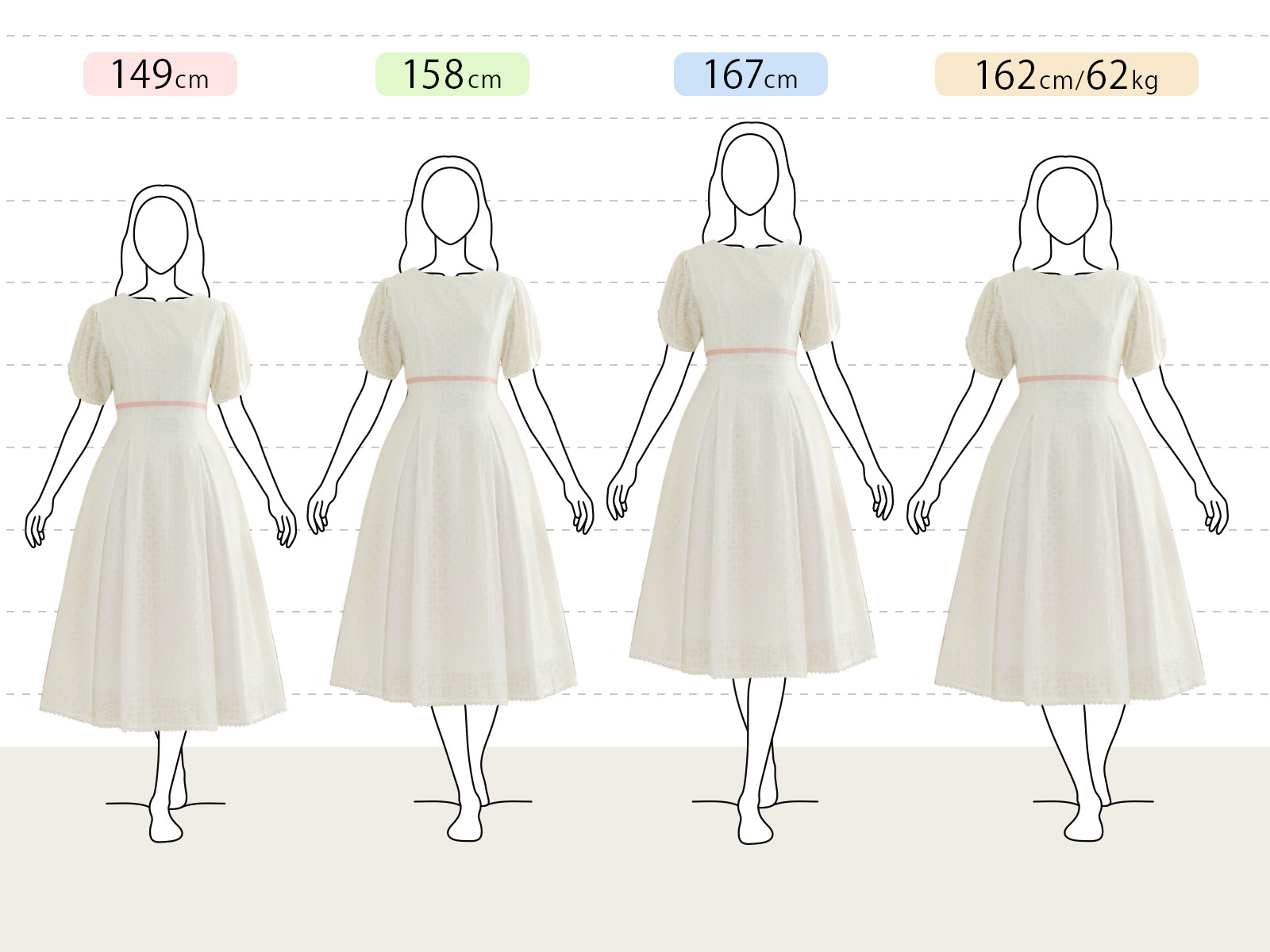 スペシャリテ【リリー ワンピース】 お色展開：ホワイト ／ サイズ展開