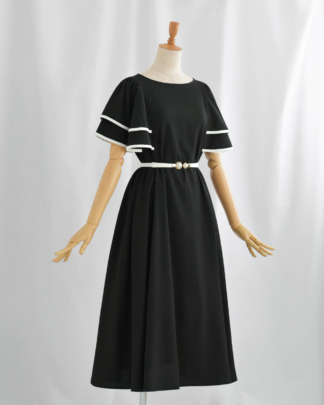 Ray【ワンピース ワルツ】お色展開：ブラック,ネイビー ／ サイズ展開