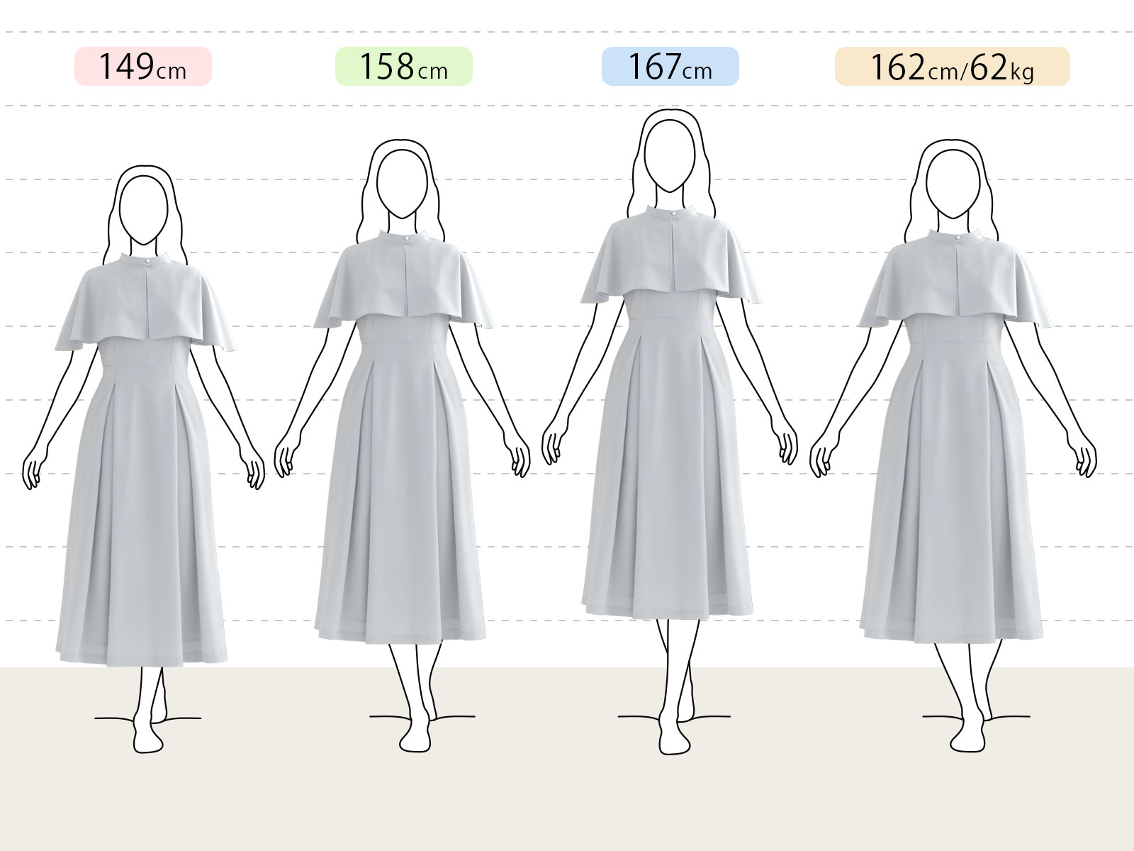 レジーナリスレ ケープワンピース ソフィ ケープ ワンピース ソフィー】お色展開：グレー,ネイビー ／ サイズ