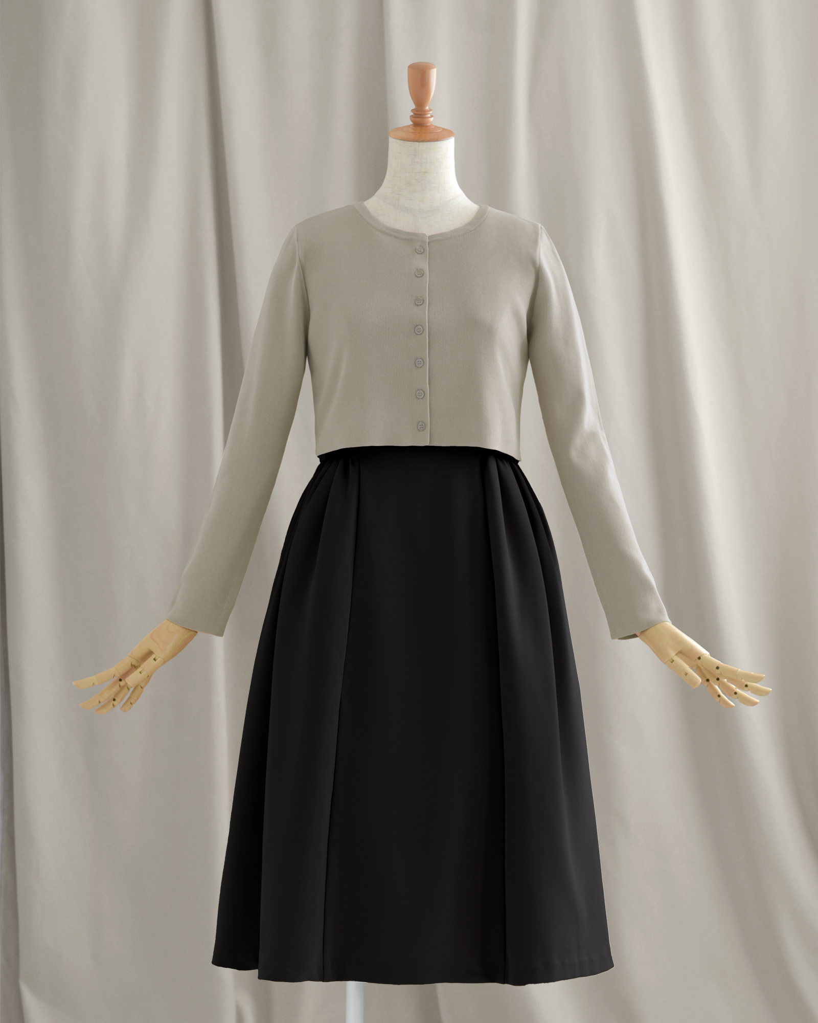 優しげなベージュが魅力のフォーマルカーディガン｜レジーナ【神戸ワンピース専門店】s