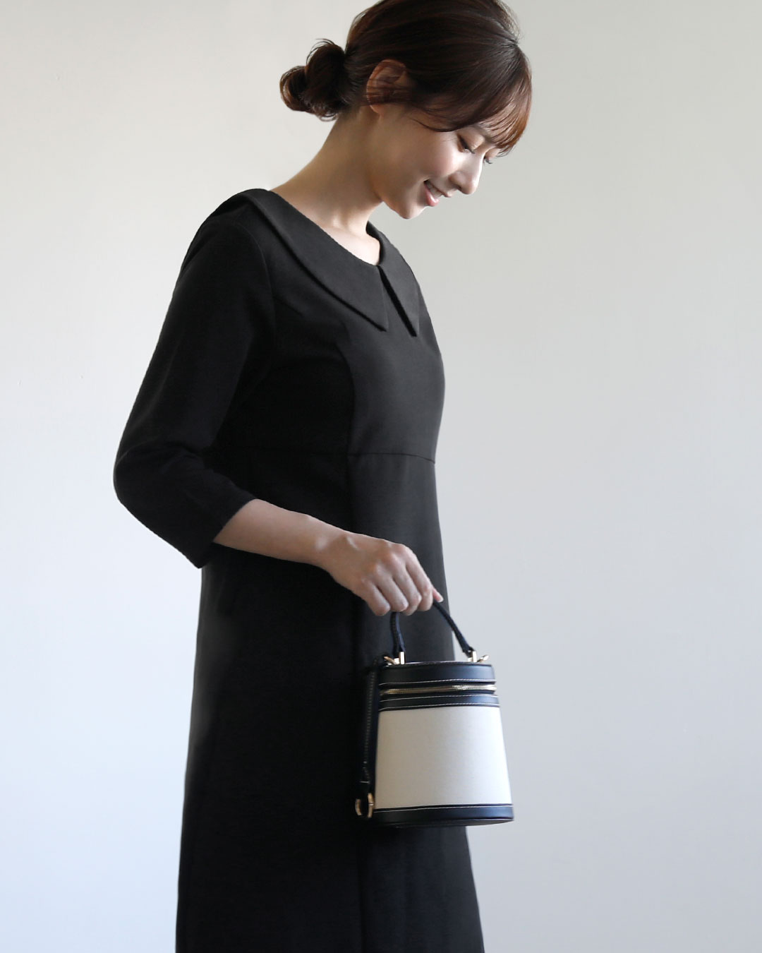 キレイ ワンピ アメリ】41-k/63-a お色展開：ネイビー,ブラック