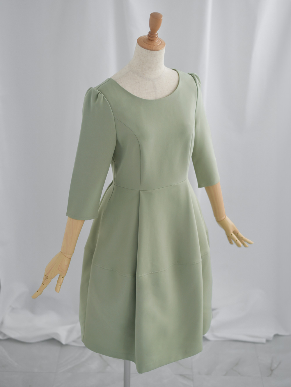 キレイ ワンピ キャサリン】お色展開：グリーン,ホワイト,ピンク