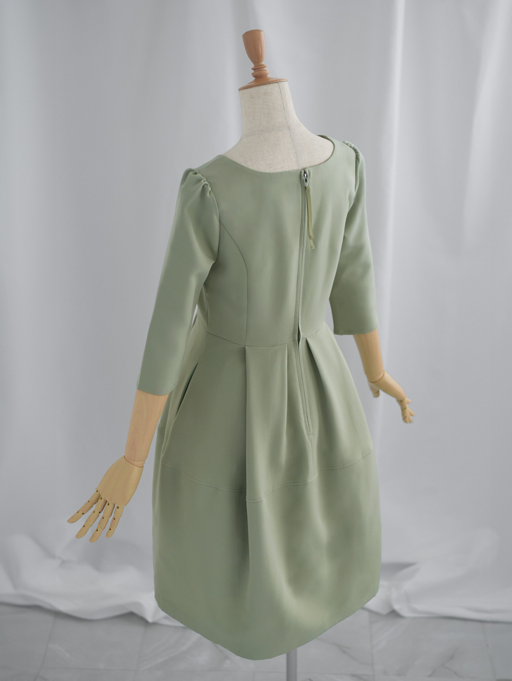 キレイ ワンピ キャサリン】お色展開：グリーン,ホワイト,ピンク