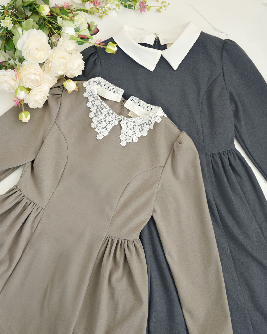 スペシャリテ【ワンピース チャペル】 お色展開：ベージュ,グレー