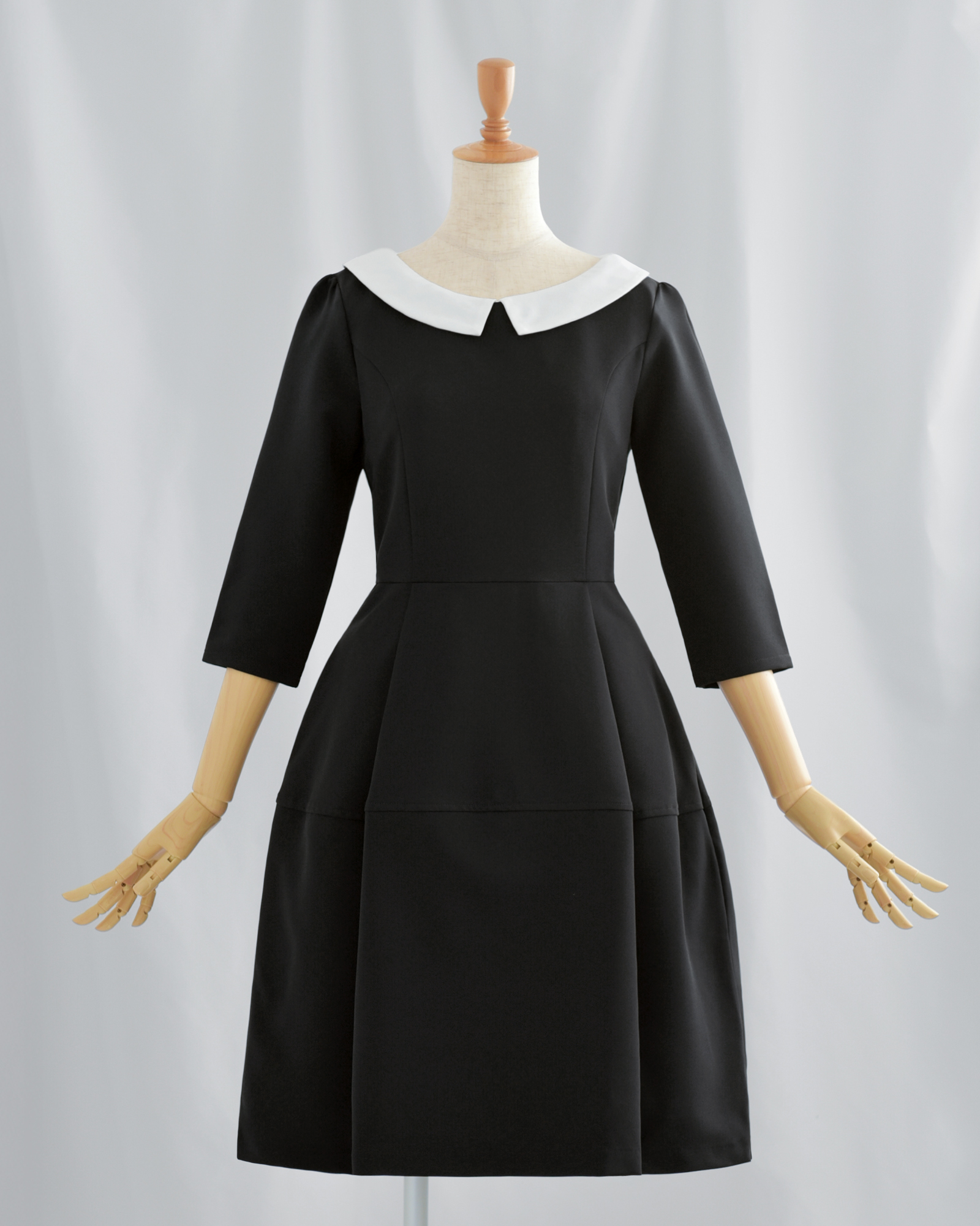 キレイ ワンピ マリア】お色展開：ブラック,ネイビー ／ サイズ展開