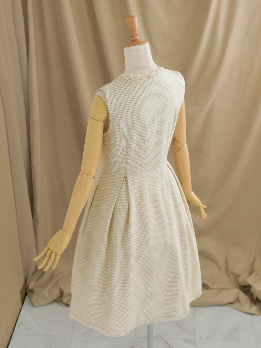 ツイード ワンピース マリエール】43-a23 お色展開：ブラック,ベージュ