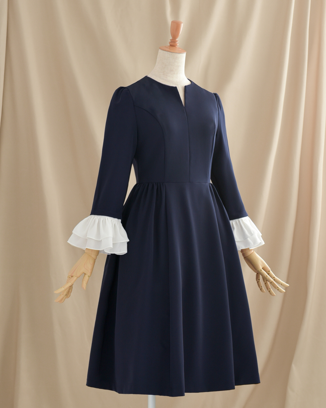 キレイ ワンピ ポーラ】お色展開：ブラック,ネイビー ／ サイズ展開