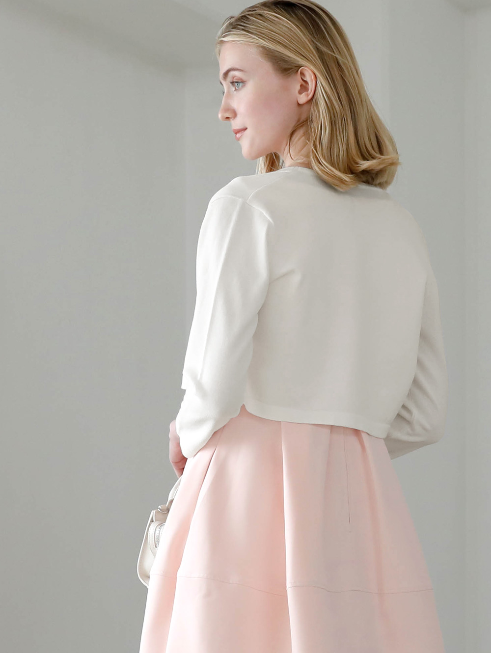 シェリー カーディガン】34-i お色展開：ホワイト,ネイビー,ブラック