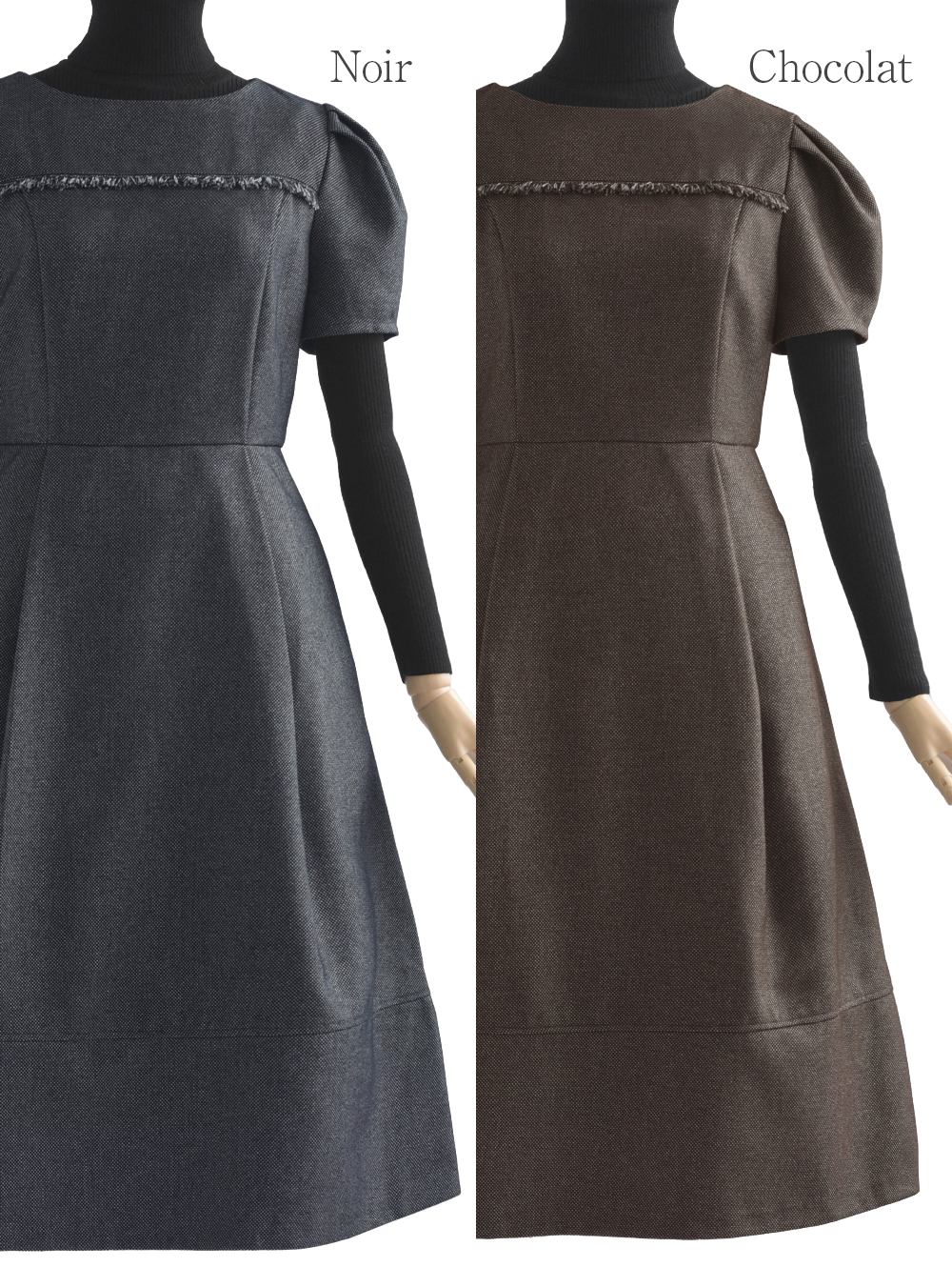 ワンピース ル・シェノン】65-a22 お色展開：ネイビー,ブラウン