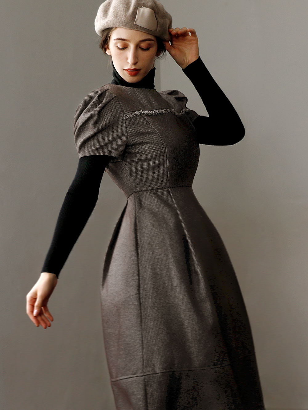 ワンピース ル・シェノン】65-a22 お色展開：ネイビー,ブラウン