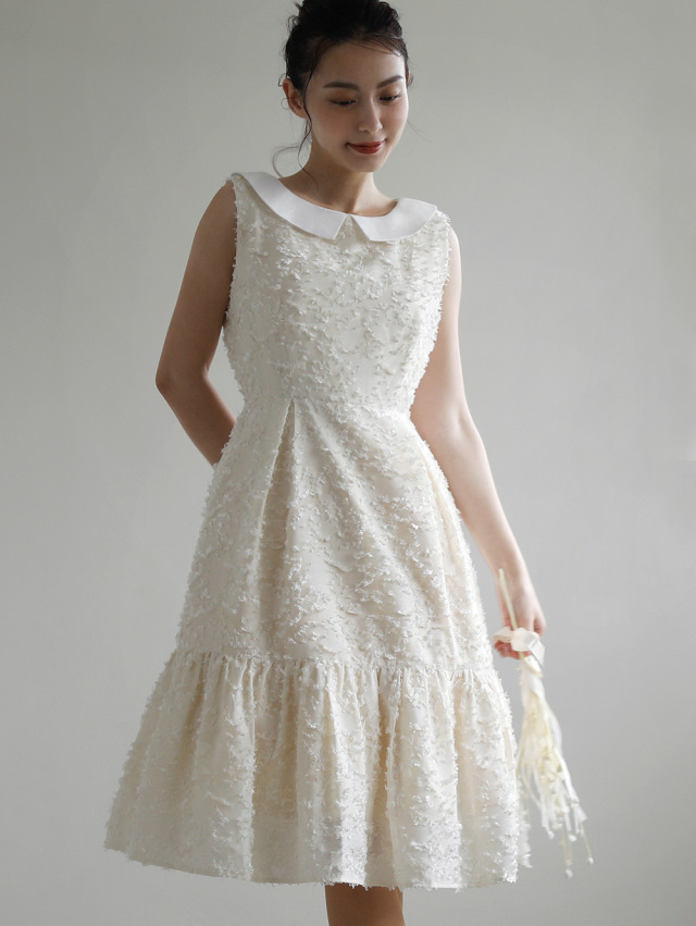 襟付きノースリーブワンピ―ス