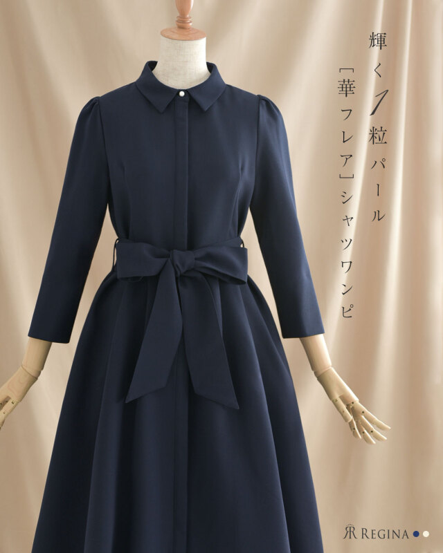 ワンピース ムーンライト】 お色展開：ネイビー,アイボリー / サイズ  