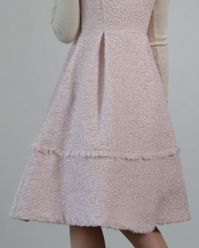 スペシャリテ【フリンジ ツィード ワンピース】1012 お色展開  