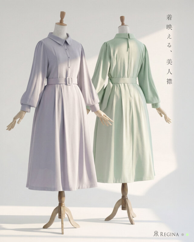 30代・40代・50代の大人が似合う襟付きワンピース│レジーナ【神戸ワンピース専門店】