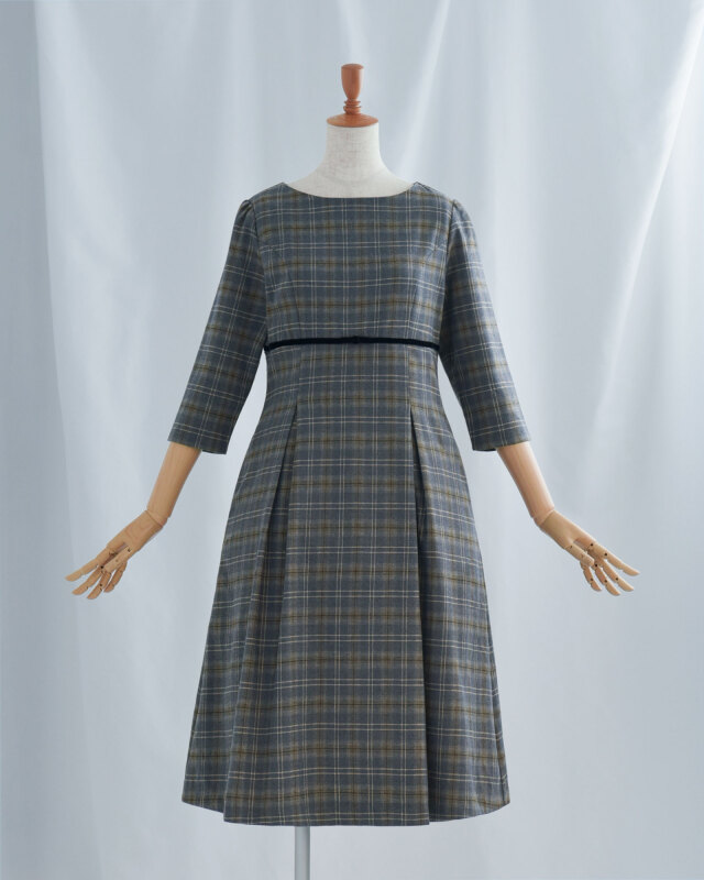 ワンピース クララ】お色展開：グレー,ブラウン ／ サイズ展開：36(SS