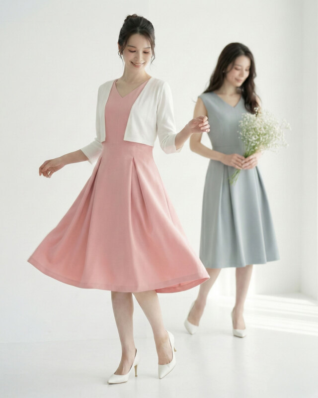 広がりすぎないフレアラインが美しいきれいめワンピース レジーナ【神戸ワンピース専門店】