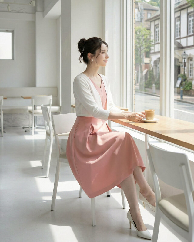 上品な立体感が際立つフィット＆フレアワンピース レジーナ【神戸ワンピース専門店】