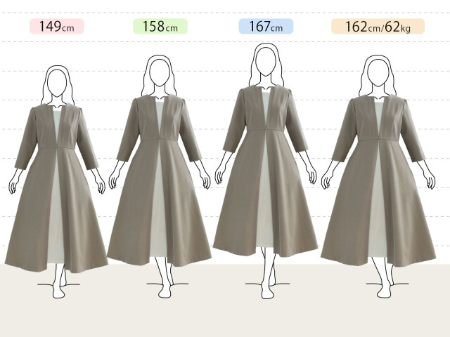 清楚で上品なバイカラーワンピースPrima Layered Onepiece着用イメージ｜レジーナ【神戸ワンピース専門店】