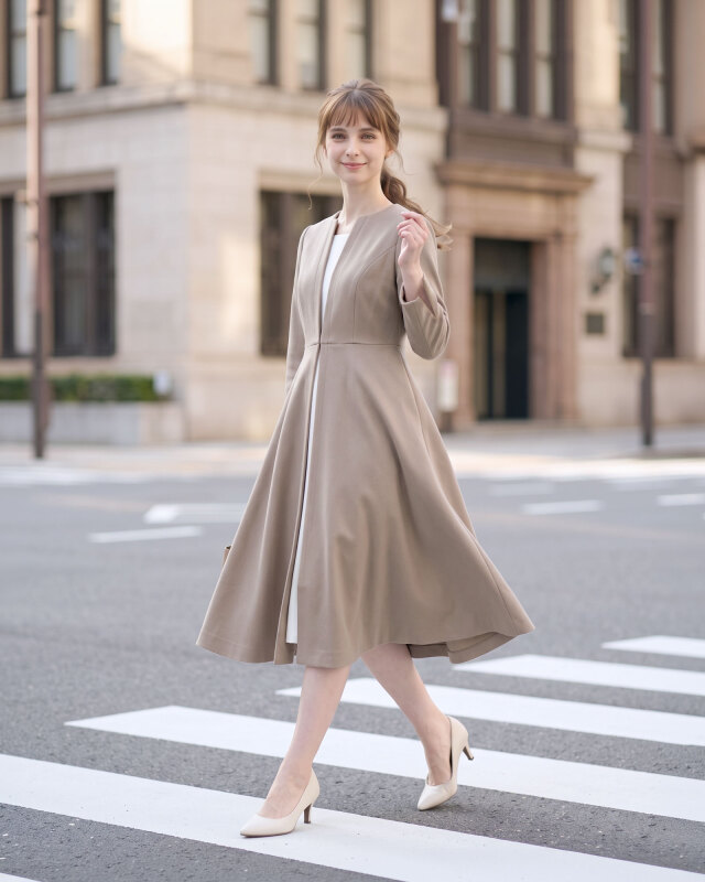 清楚で上品なバイカラーワンピースPrima Layered Onepiece｜レジーナ【神戸ワンピース専門店】