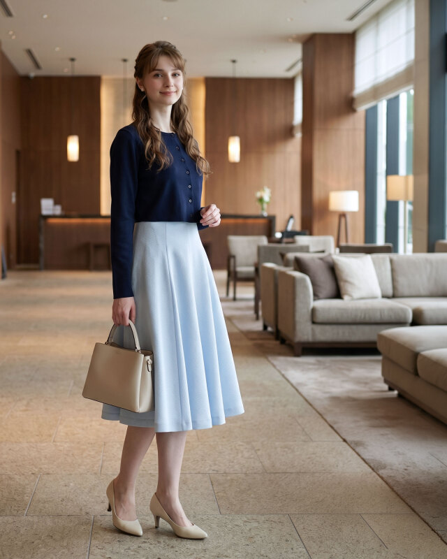 観劇の日のワンピースとカーディガンの装い