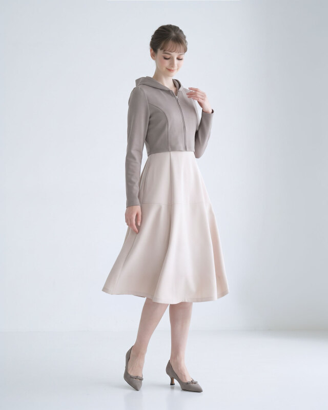 レディ ショート パーカー Rose Gray