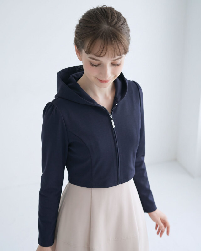レディ ショート パーカー 神戸 Navy