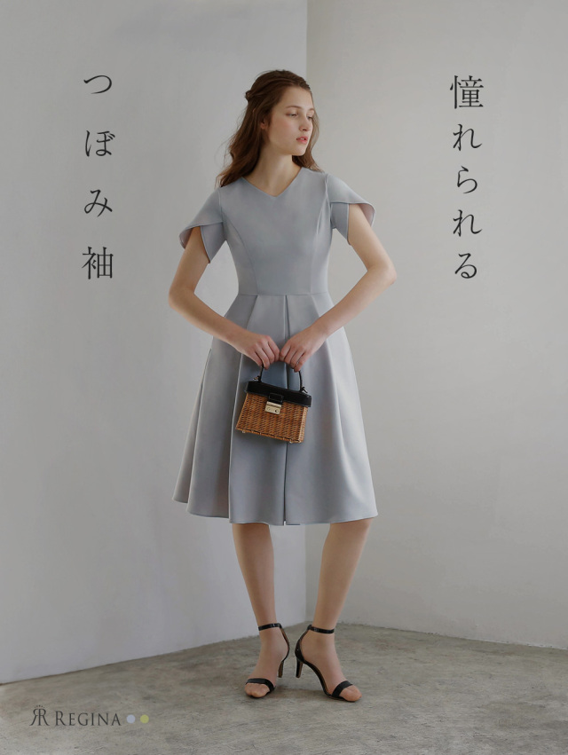 キレイ ワンピ メロディ】15-a23 お色展開：グレー,グリーン ／ サイズ  