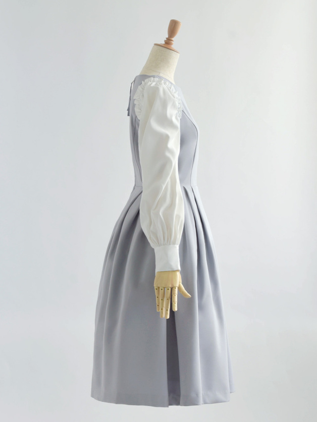 ワンピース ルーシュ スタイル】33-a22 お色展開：ブラック,ブルー 