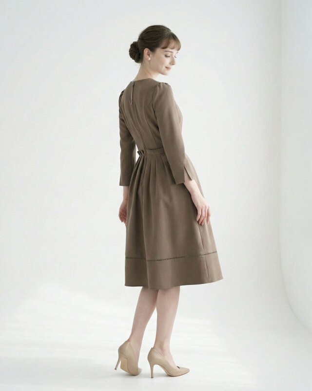 ウエスト切替で体型を美しく見せる大人のきれいめワンピース レジーナ【神戸ワンピース専門店】