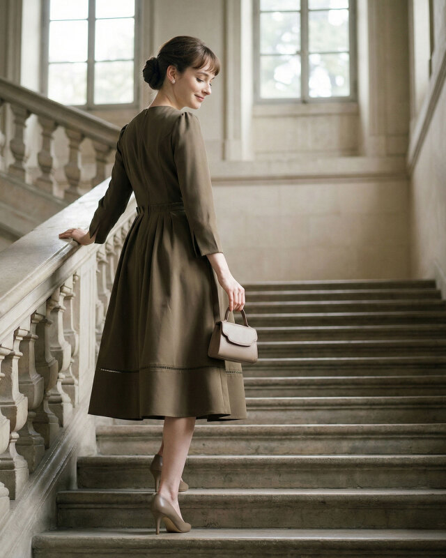 きれいめシーンに映える体型補整が叶う大人のフレアワンピース