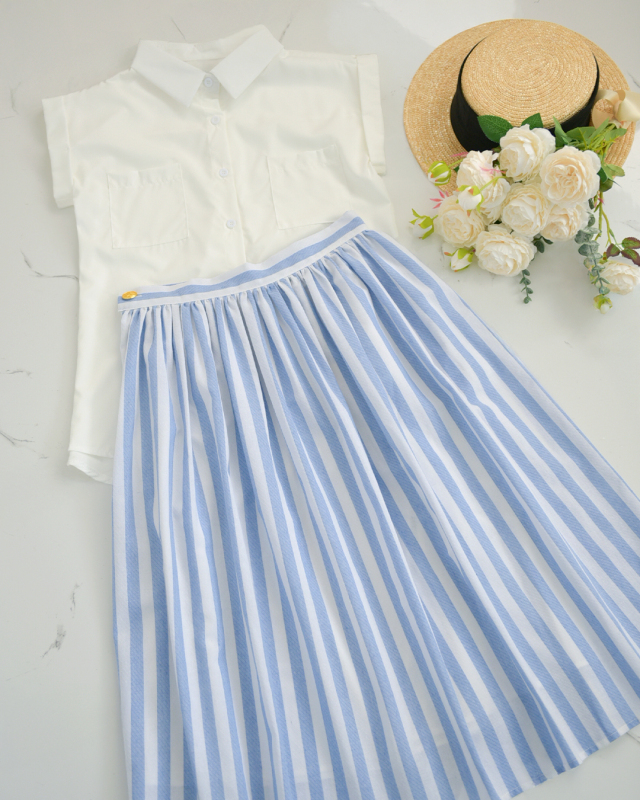 セットアップ ［ サマー アクトレス ］】お色展開：ホワイト,ブルー