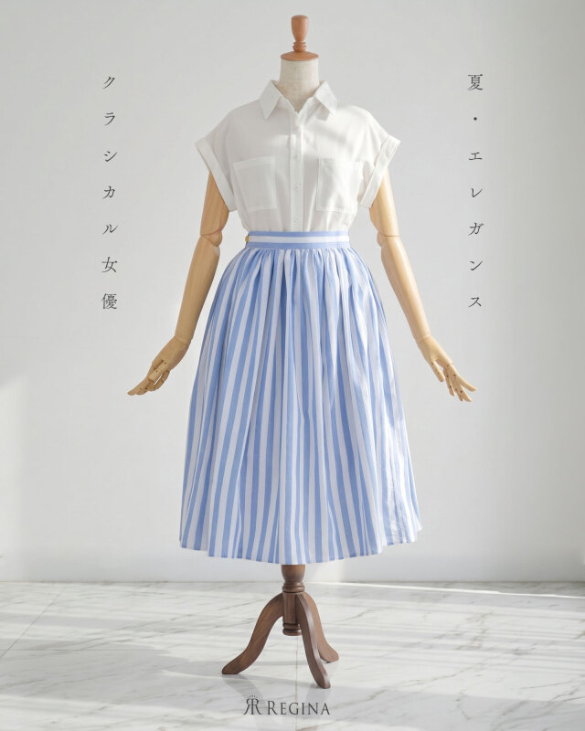 セットアップ ［ サマー アクトレス ］】お色展開：ホワイト,ブルー