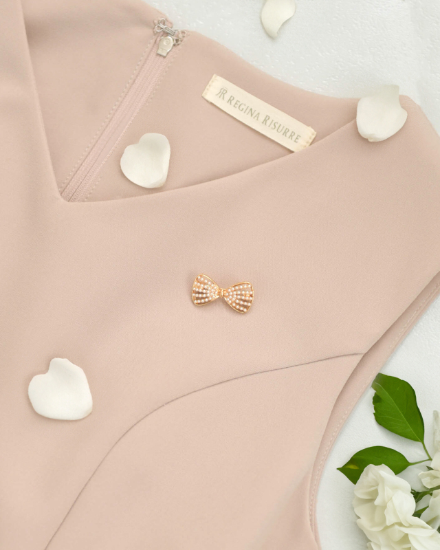 ブローチ レディ リボン】s035 お色展開：ゴールド ／ サイズ展開