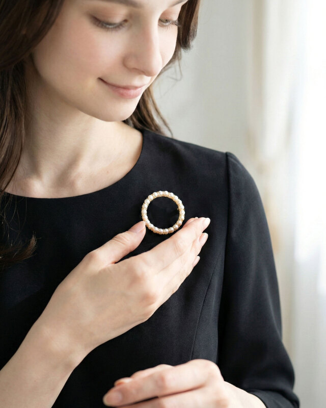 レジーナ【神戸ワンピース専門店】パール リング ブローチ