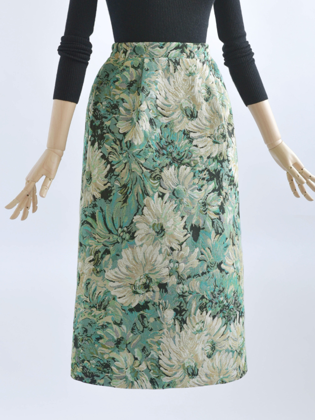 スカート ル・ブーケ】s0492 お色展開:グリーン,パープル / サイズ