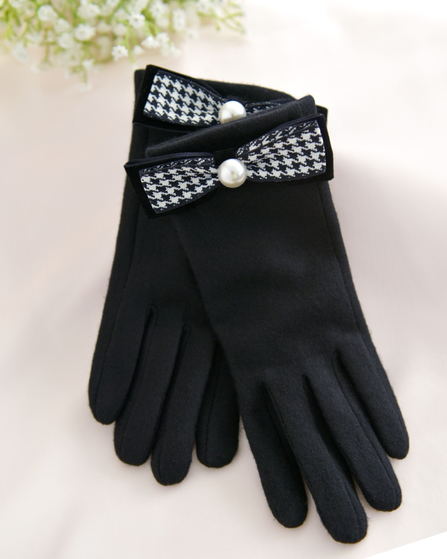 CHANEL リボングローブ　サイズ71/2 ネイビー CHANEL リボングローブ サイズ71/2 ネイビー CHANEL リボングローブ