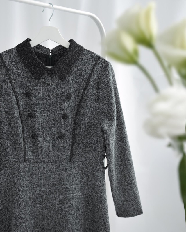 リル フレア ワンピース】s061 お色展開：ブラック ／ サイズ展開