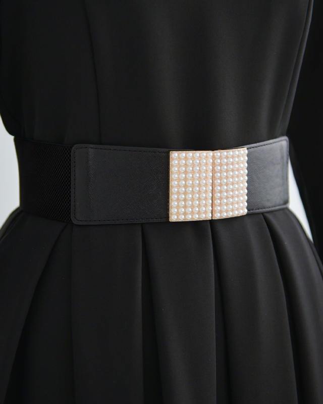 パール ラバー ベルト】お色展開：ブラック ／ サイズ展開：Free